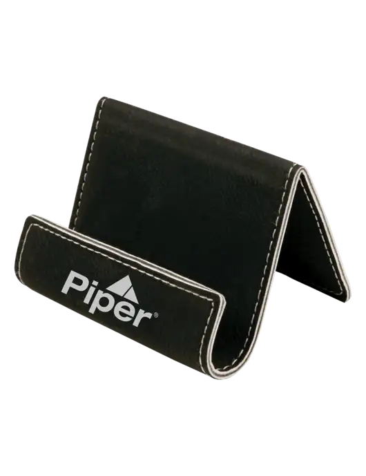 Piper Black Leatherette Card & Phone Holder w/Piper Logo