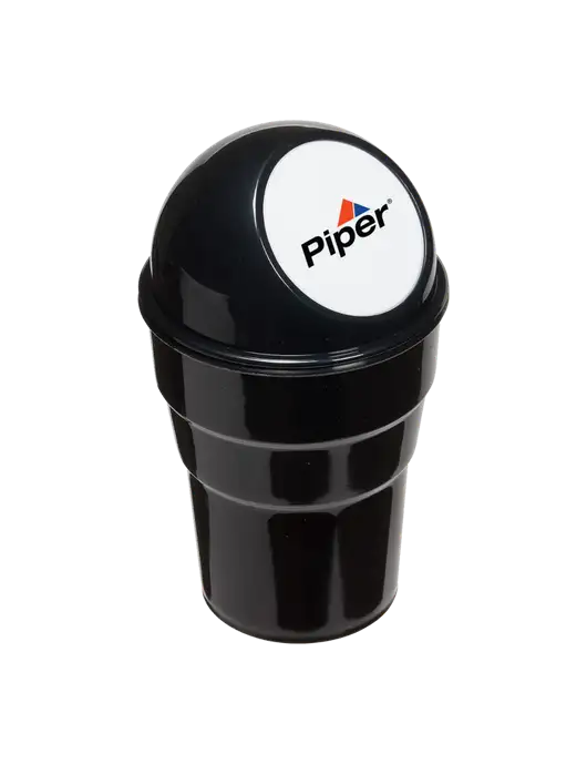 Piper Black Car Cup Holder Trash Can w/Piper Logo