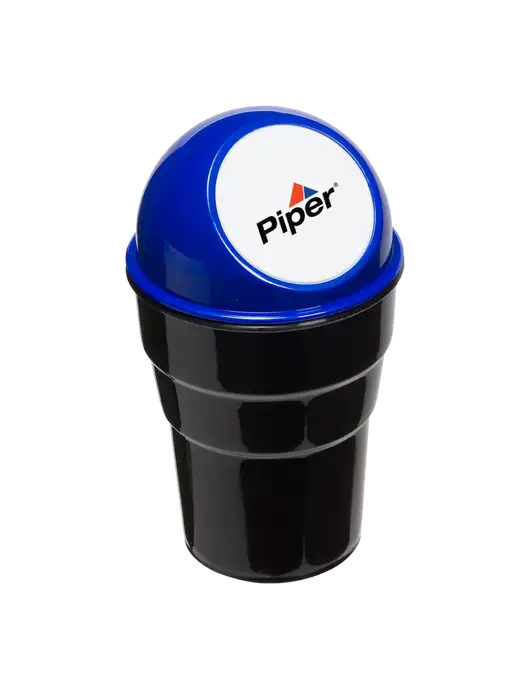 Piper Blue Car Cup Holder Trash Can w/Piper Logo