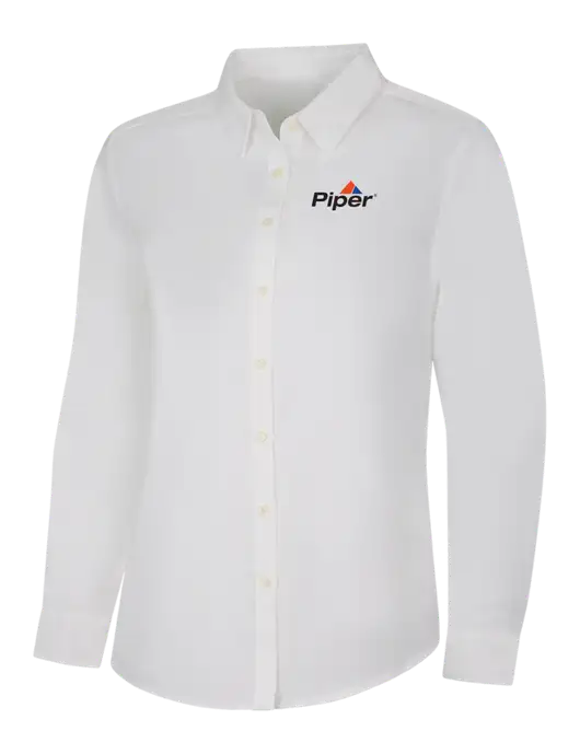 Piper White Womens SuperPro Oxford Shirt w/Piper Logo