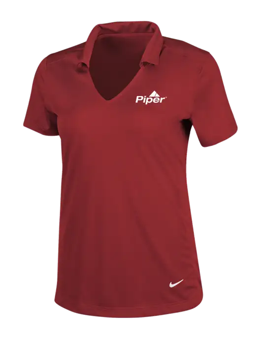 Piper NIKE Red Womens Dri-Fit Vertical Mesh Polo w/Piper Logo
