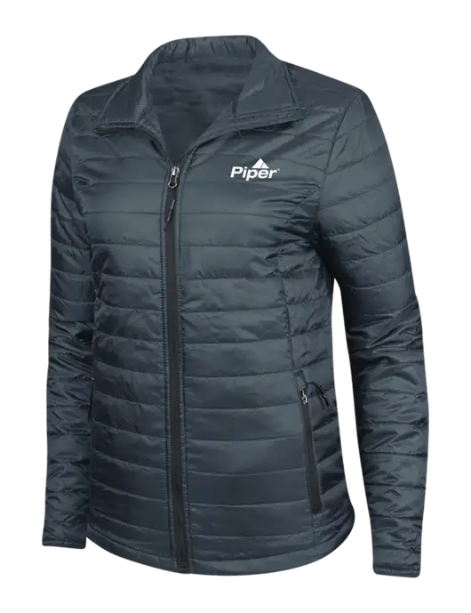 Piper Navy Womens Puffy Packable Jacket w/Piper Logo