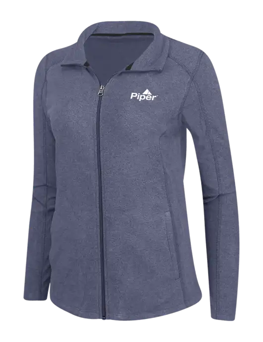 Piper Light Navy Heather Womens Microfleece Full-Zip Jacket w/Piper Logo