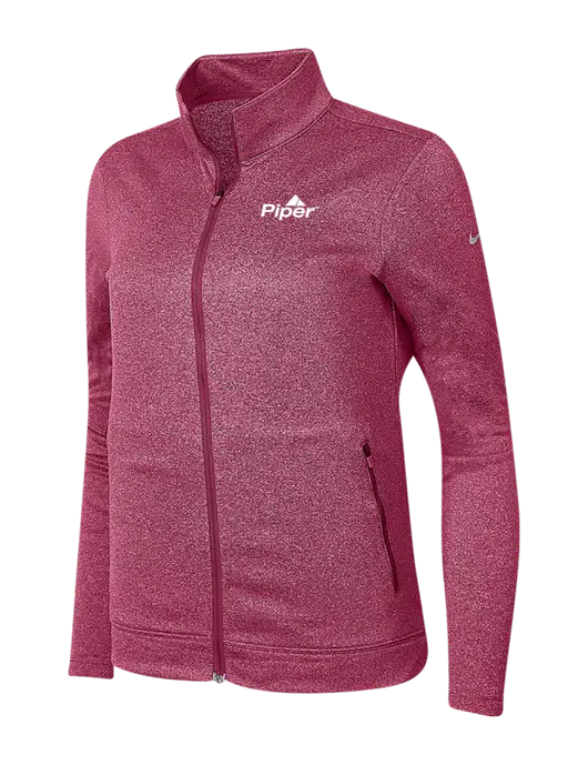 Piper NIKE Pink Heather Womens Therma Fit Performance Full-Zip Fleece Jacket w/Piper Logo