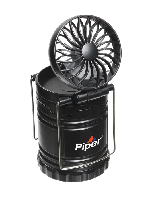 Piper Black Retro Lantern with Fan w/Piper Logo