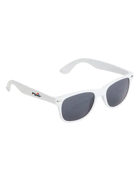Piper Daytona White Sunglasses w/Piper Logo