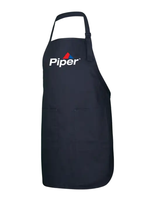 Piper Full-Length Black Apron With Pockets w/Piper Logo