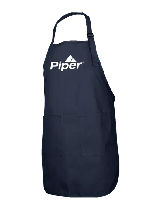 Piper Full-Length Navy Apron With Pockets w/Piper Logo