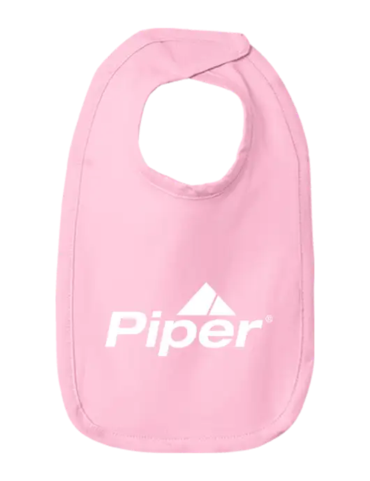 Piper Rabbit Skins Pink Infant Premium Jersey Bib w/Piper Logo