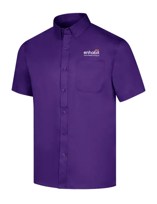 Enhabit Short Sleeve Purple Superpro React Twill Shirt w/Enhabit Logo