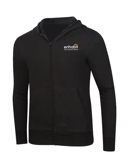 Enhabit Full-Zip Black Hooded Sweatshirt w/Enhabit Logo