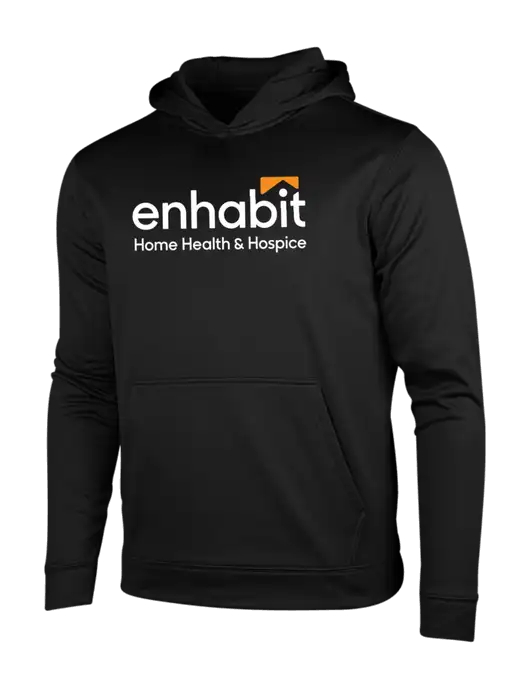 Enhabit Black Fleece Sport-Wick Hooded Pullover w/Enhabit Logo
