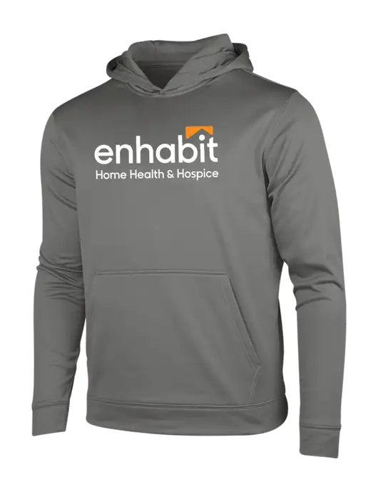 Enhabit Dark Smoke Grey Sport-Wick Fleece Hooded Pullover w/Enhabit Logo