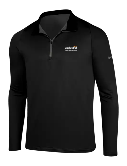 Enhabit NIKE Black/Dark Grey Dry-Fit Stretch 1/2 Zip Cover-Up w/Enhabit Logo