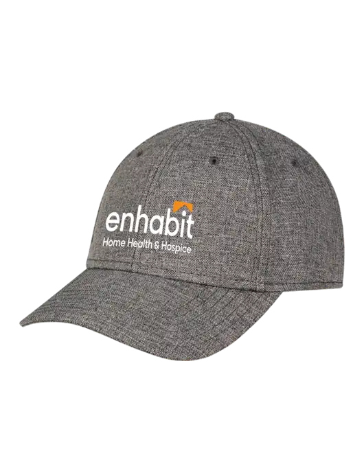 Enhabit Heather Charcoal Structured Linen Look Cap Hook & Loop w/Enhabit Logo