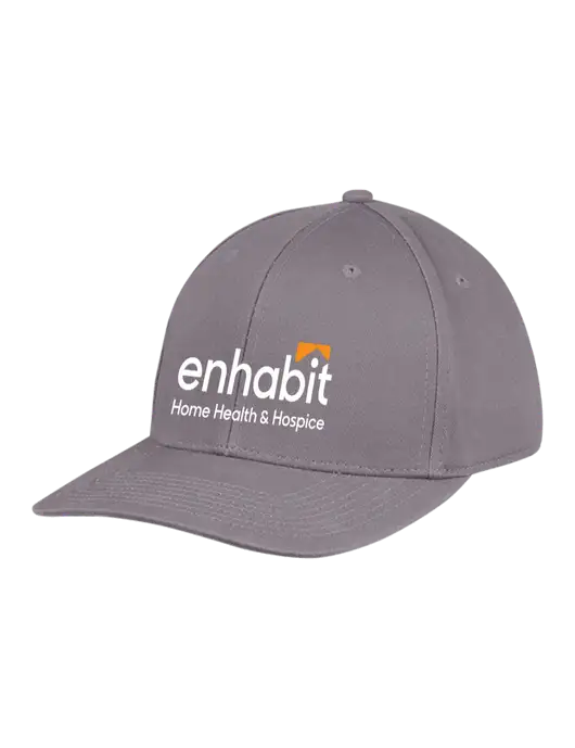 Enhabit Premium Modern Structured Twill Charcoal Snapback Cap w/Enhabit Logo