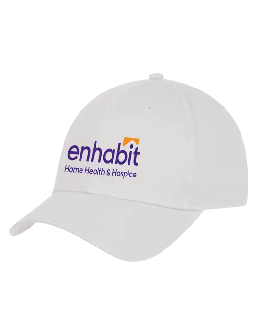 Enhabit White Structured Cap Hook & Loop w/Enhabit Logo