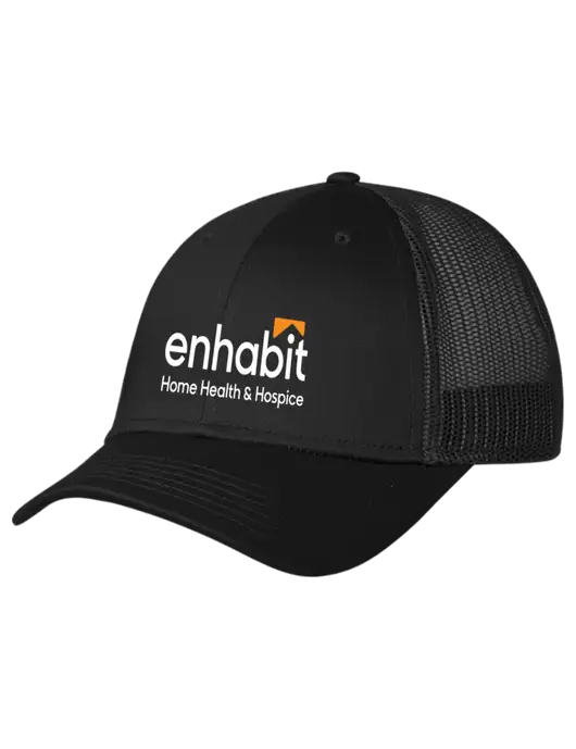 Enhabit Black Mesh Trucker Cap Snap Back w/Enhabit Logo