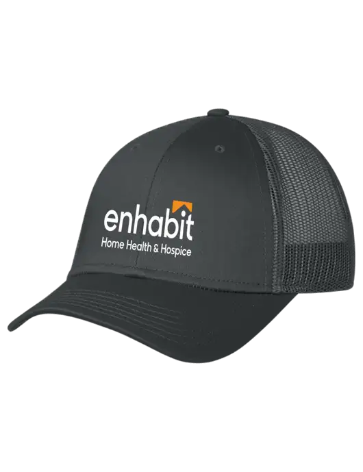 Enhabit Charcoal Mesh Trucker Cap Snap Back w/Enhabit Logo