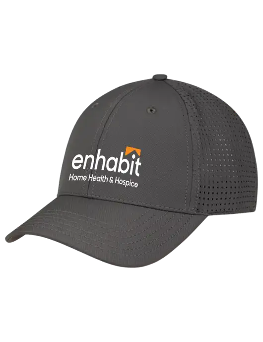 Enhabit Charcoal Performance Stretchable Cap Hook & Loop w/Enhabit Logo