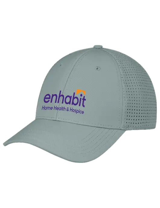 Enhabit Grey Performance Stretchable Cap Hook & Loop w/Enhabit Logo
