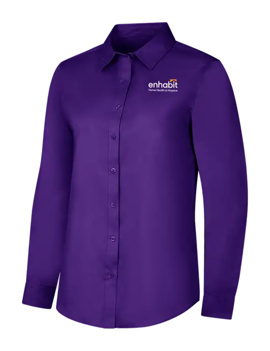 Enhabit Purple Womens Long Sleeve Superpro React Twill Shirt w/Enhabit Logo