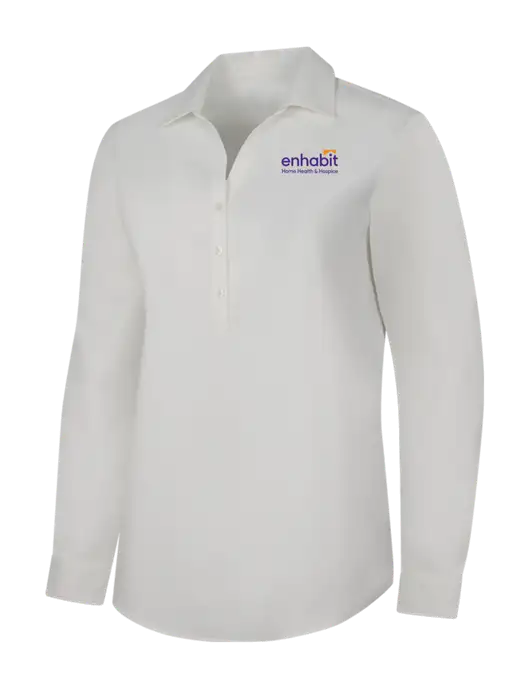 Enhabit Womens White City Stretch Shirt w/Enhabit Logo