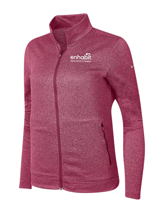 Enhabit NIKE Vivid Pink Heather Womens Therma Fit Performance Full-Zip Fleece Jacket w/Enhabit Logo
