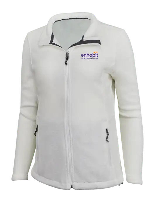 Enhabit Womens White Fleece Jacket w/Enhabit Logo