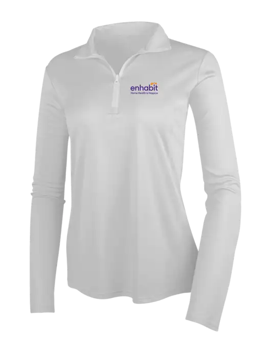 Enhabit White Womens Posicharge Competitor ¼ Zip Pullover w/Enhabit Logo