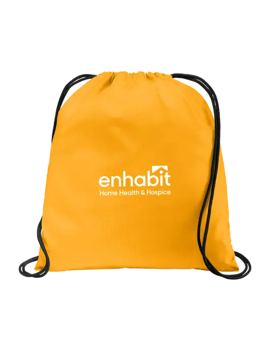 Enhabit Drawstring Gold Cinch Pack w/Enhabit Logo