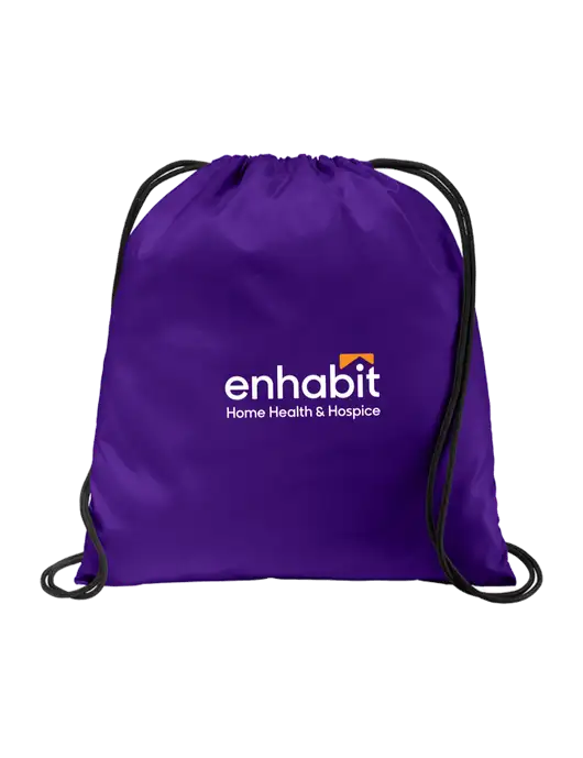 Enhabit Drawstring Purple Cinch Pack w/Enhabit Logo