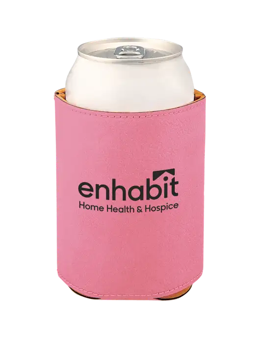 Enhabit Pink Leatherette Beverage Holder w/Enhabit Logo