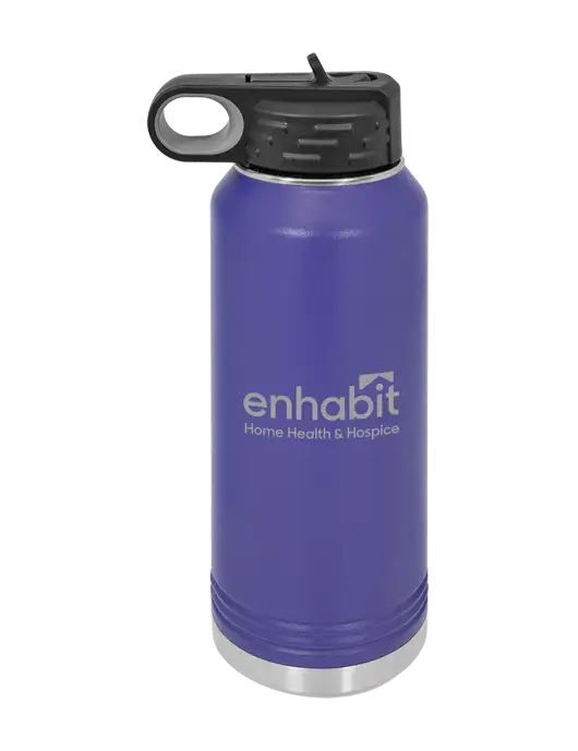 Enhabit Polar Camel 32 oz Powder Coated Purple Vacuum Insulated Water Bottle w/Enhabit Logo