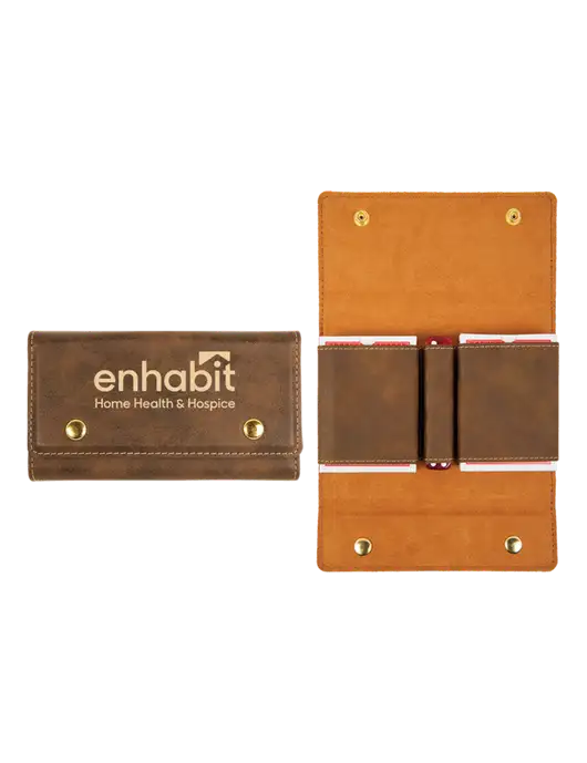 Enhabit Rustic Leatherette Card & Dice Set w/Enhabit Logo