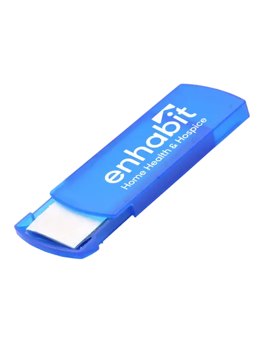 Enhabit Slide Right Blue Bandage Dispenser w/Enhabit Logo