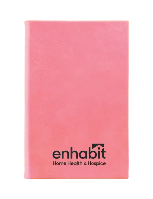 Enhabit Pink Leatherette 5.25 x 8.25 Journal w/Enhabit Logo