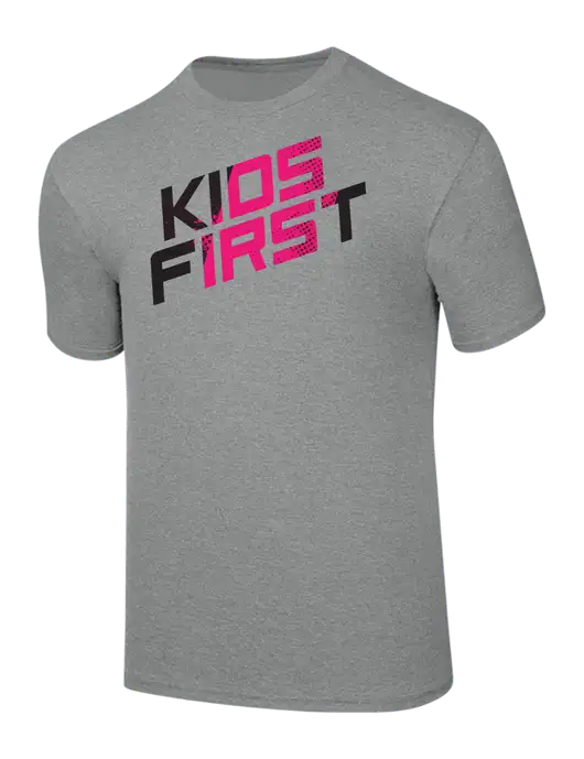 Steel Partners Ring Spun Light Heather Grey 4.5 oz T-Shirt w/Kids First Logo