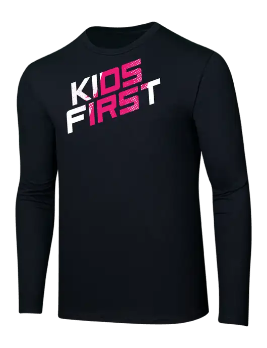 Steel Partners Ring Spun Jet Black 4.5 oz Long Sleeve T-Shirt w/Kids First Logo