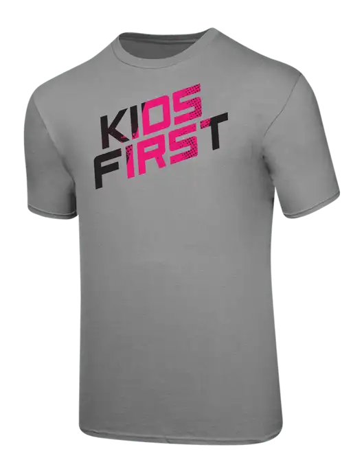 Steel Partners Ring Spun Medium Grey 4.5 oz T-Shirt w/Kids First Logo