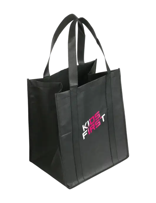 Steel Partners Eco Reusable Jumbo Black Shopping Bag w/Kids First Logo