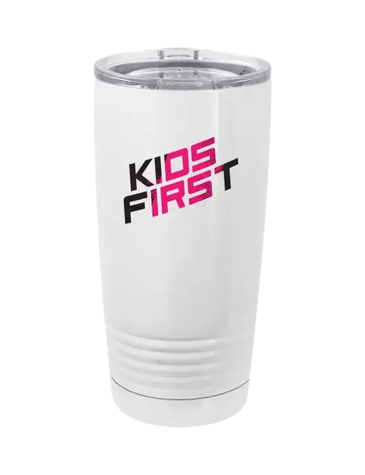 Steel Partners Polar Camel 20 oz Insulated Full Color White Tumbler & Lid w/Kids First Logo