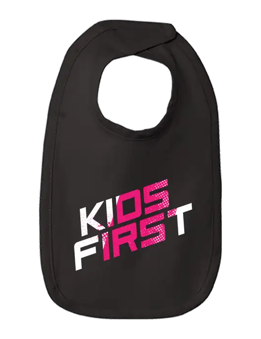 Steel Partners Rabbit Skins Black Infant Premium Jersey Bib w/Kids First Logo