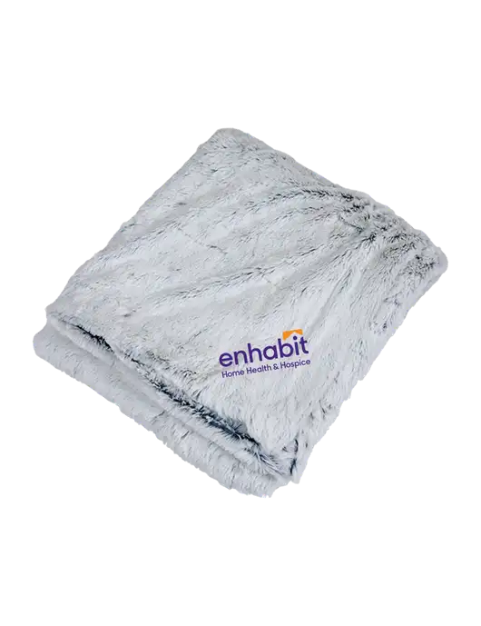 Enhabit Faux Fur Marshmallow Blanket w/Enhabit Logo