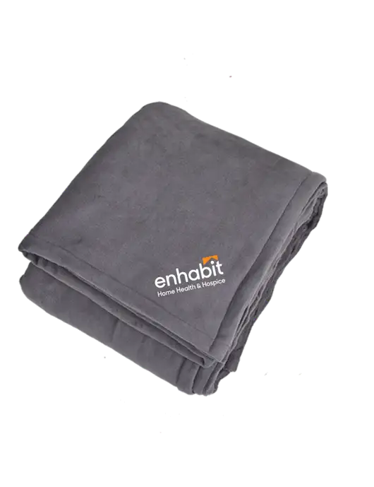 Enhabit Oversized Graphite Ultra Plush Blanket Graphite w/Enhabit Logo