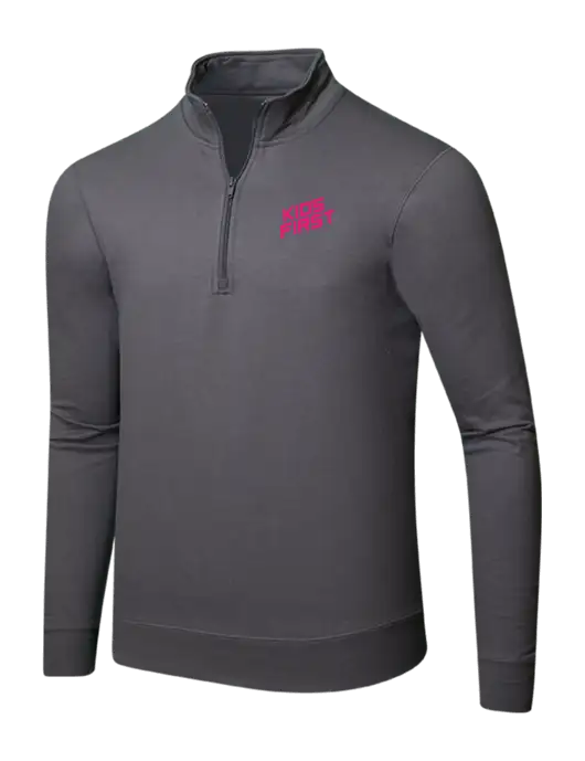 Steel Partners Charcoal 8.5 oz Ring Spun 1/4 Zip Pullover Sweatshirt w/Kids First Logo