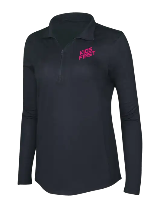 Steel Partners Black Triad Solid Women's Posicharge Tri-Blend Wicking 1/4 Zip Pullover w/Kids First Logo
