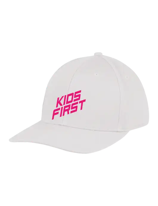 Steel Partners Premium Modern Structured Twill White Snapback Cap w/Kids First Logo