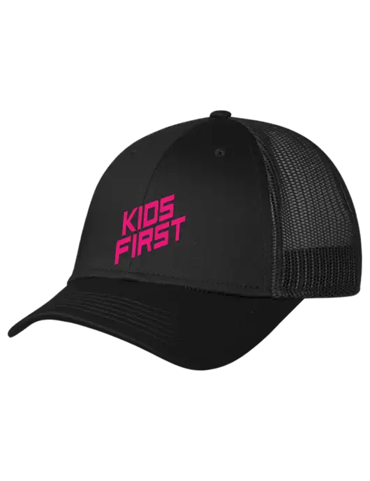 Steel Partners Black Mesh Trucker Cap Snap Back w/Kids First Logo