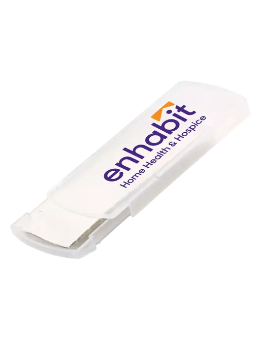 Enhabit Slide Right Clear Bandage Dispenser w/Enhabit Logo